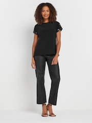 M&Co Black Sequin Shoulder Blouse - Image 2 of 5
