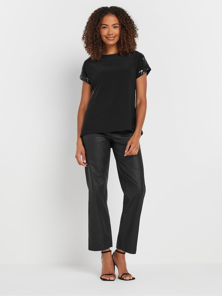 M&Co Black Sequin Shoulder Blouse - Image 2 of 5