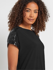 M&Co Black Sequin Shoulder Blouse - Image 4 of 5