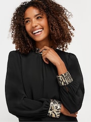 M&Co Sequin Collar & Cuff Blouse - Image 4 of 5