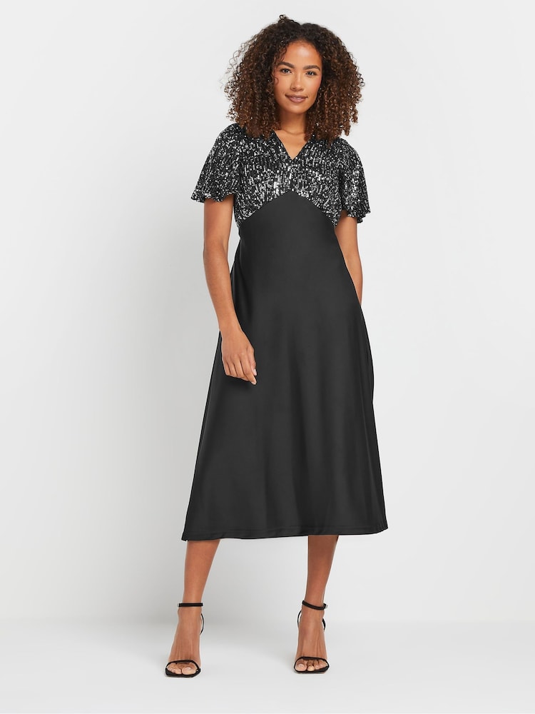 M&Co Black Sequin Top Dress - Image 1 of 5