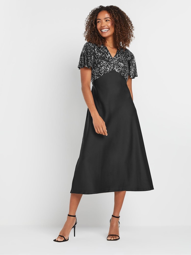 M&Co Black Sequin Top Dress - Image 2 of 5