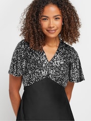 M&Co Black Sequin Top Dress - Image 4 of 5