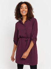 M&Co Red Tie Waist Longline Shirt - Image 2 of 5