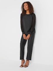 M&Co Black Dobby Sleeve Blouse - Image 2 of 5
