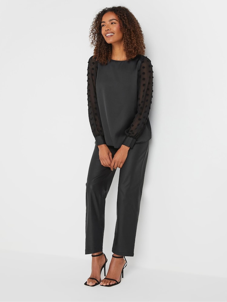 M&Co Black Dobby Sleeve Blouse - Image 2 of 5