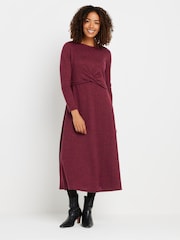 M&Co Red Twist Detail Dress - Image 1 of 5