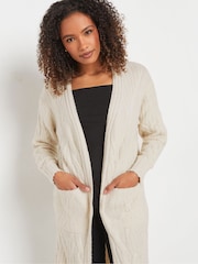 M&Co Natural Maxi Cable Cardigan - Image 4 of 5