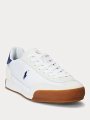 Polo Ralph Lauren White Hertiage Tracker Contrast Suede Trainers - Image 2 of 4