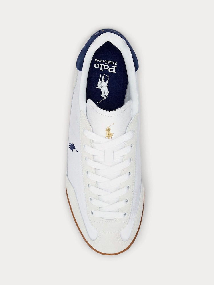 Polo Ralph Lauren White Hertiage Tracker Contrast Suede Trainers - Image 3 of 4