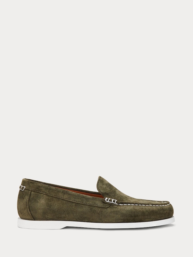 Polo Ralph Lauren Brown Merton Venetian Suede Loafers Shoes - Image 1 of 4