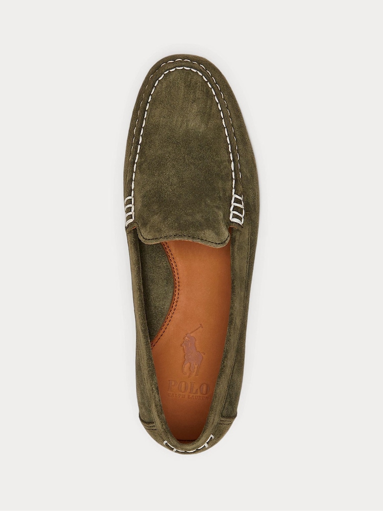 Polo Ralph Lauren Brown Merton Venetian Suede Loafers Shoes - Image 3 of 4