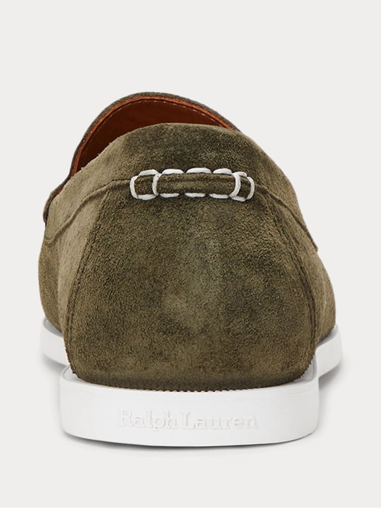 Polo Ralph Lauren Brown Merton Venetian Suede Loafers Shoes - Image 4 of 4