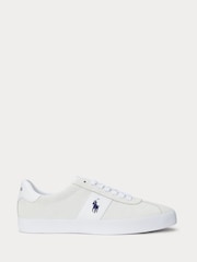 Polo Ralph Lauren White Court Suede Panel Trainers - Image 1 of 5