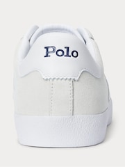 Polo Ralph Lauren White Court Suede Panel Trainers - Image 2 of 5