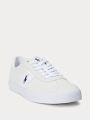 Polo Ralph Lauren White Court Suede Panel Trainers - Image 3 of 5
