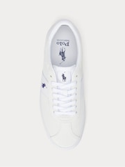 Polo Ralph Lauren White Court Suede Panel Trainers - Image 4 of 5