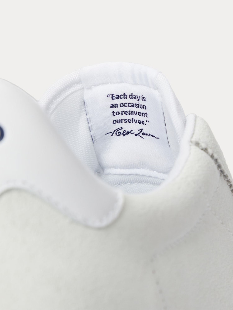 Polo Ralph Lauren White Court Suede Panel Trainers - Image 5 of 5