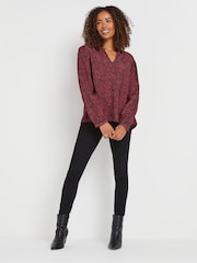 M&Co Red Notch Neck Blouse - Image 2 of 5