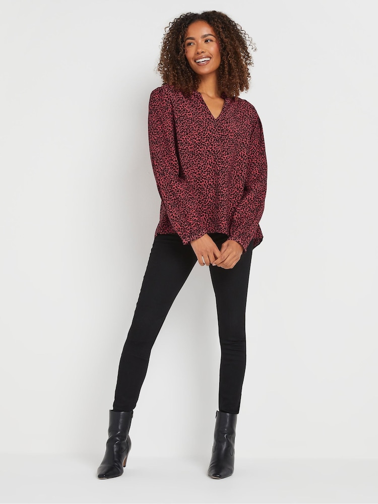 M&Co Red Notch Neck Blouse - Image 2 of 5