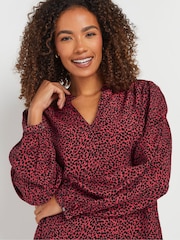 M&Co Red Notch Neck Blouse - Image 4 of 5