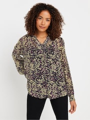M&Co Natural Frill Collar Shimmer Blouse - Image 1 of 5