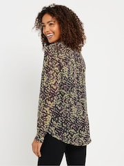 M&Co Natural Frill Collar Shimmer Blouse - Image 3 of 5