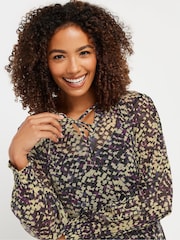 M&Co Natural Frill Collar Shimmer Blouse - Image 4 of 5