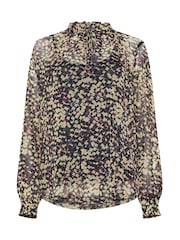 M&Co Natural Frill Collar Shimmer Blouse - Image 5 of 5
