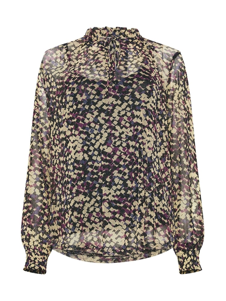 Blusa brillante con cuello de volante de M&Co - Imagen 5 de 5 Blusa brillante con cuello de volante de M&Co - Imagen 5 de 5