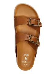 Svetlo rjava - Polo Ralph Lauren rjavi sandali iz semiša z dvojnim paščkom - Slika 4 iz 4
