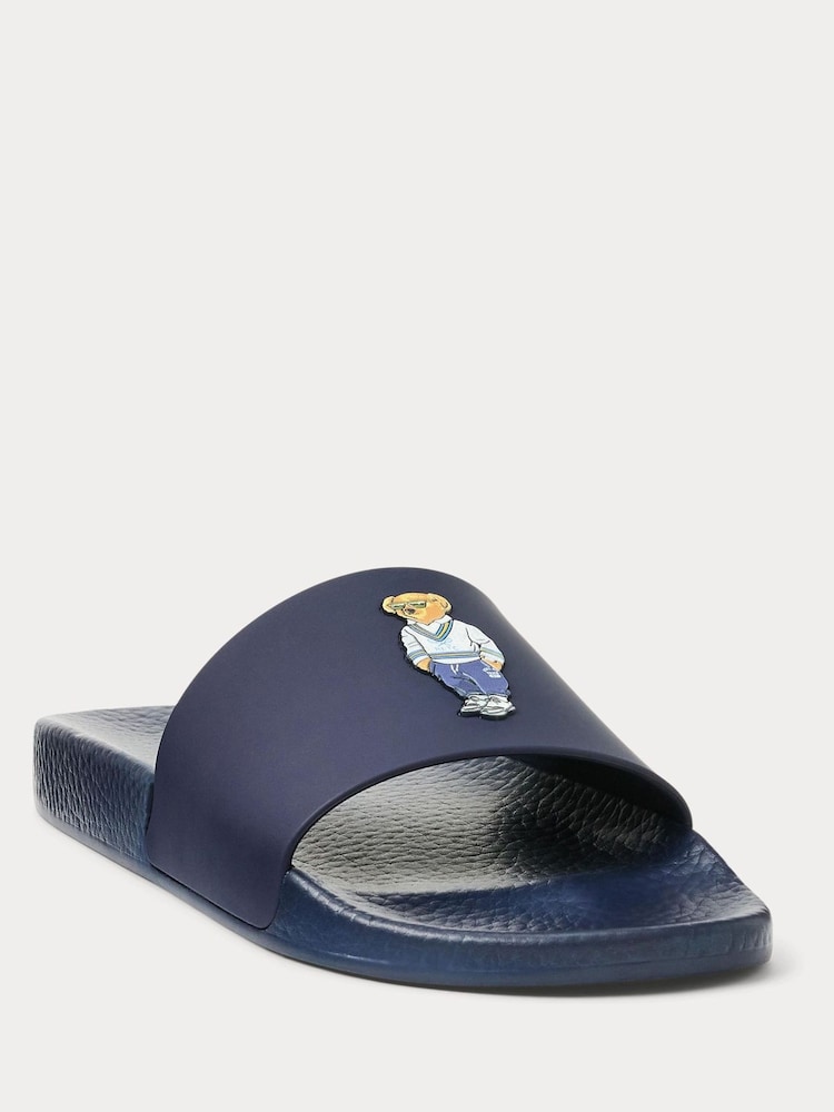 Polo Ralph Lauren Blue Polo Bear Logo Sliders - Image 2 of 4