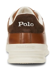 Polo Ralph Lauren Brown Heritage Court II Leather Trainers - Image 4 of 4