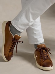 Polo Ralph Lauren Brown Heritage Court II Trainers - Image 5 of 5