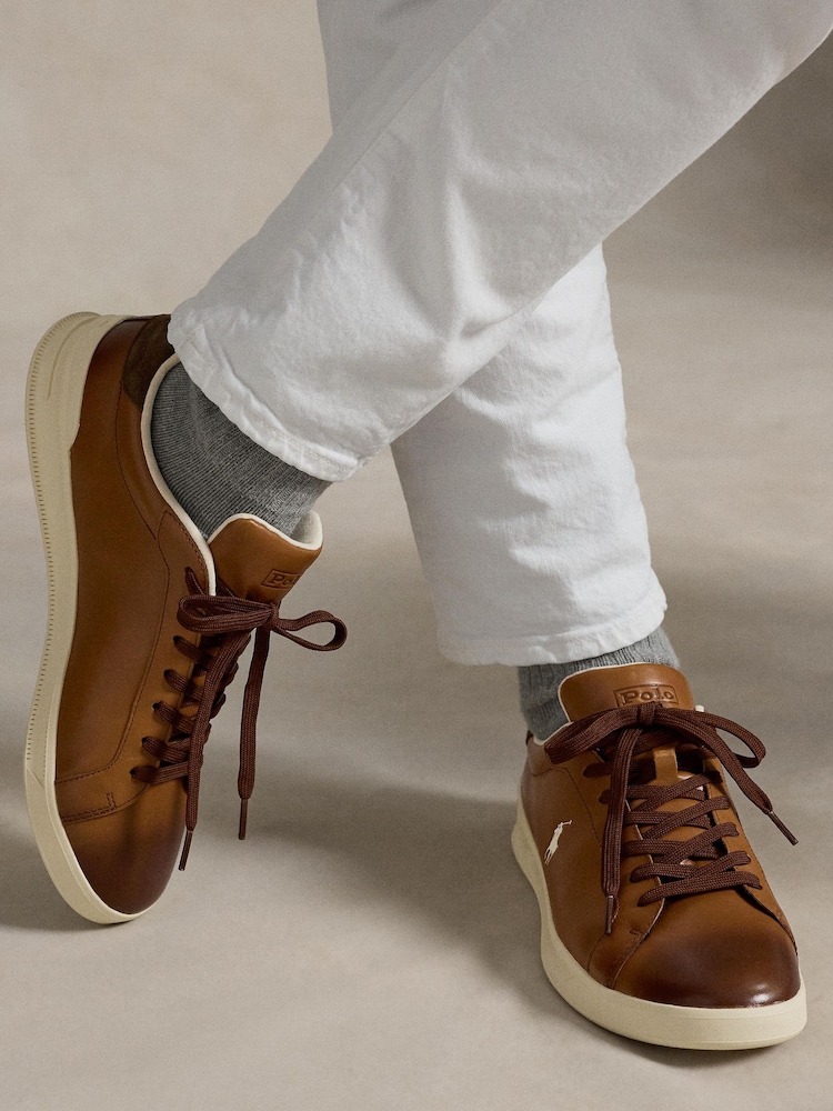 Polo Ralph Lauren Brown Heritage Court II Trainers - Image 5 of 5 Polo Ralph Lauren Brown Heritage Court II Trainers - Image 5 of 5