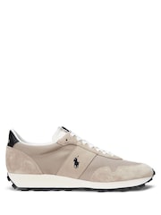 Polo Ralph Lauren Cream Trail 125 Suede Mesh Sporty Trainers - Image 1 of 5