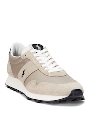 Polo Ralph Lauren Cream Trail 125 Suede Mesh Sporty Trainers - Image 2 of 5
