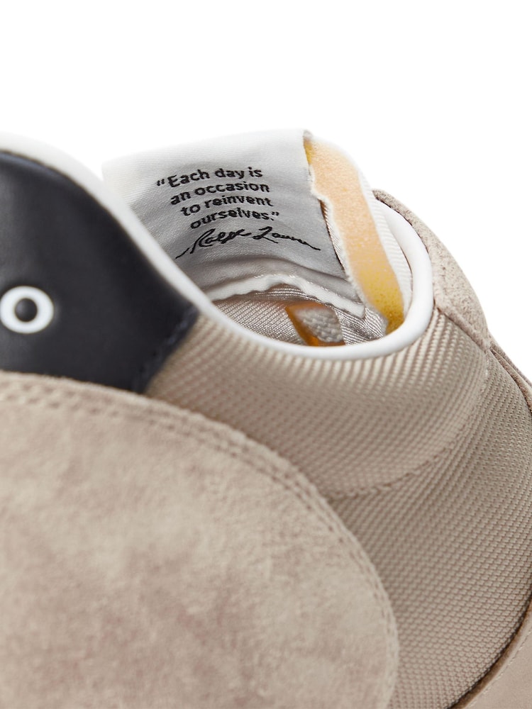 Polo Ralph Lauren Cream Trail 125 Suede Mesh Sporty Trainers - Image 5 of 5
