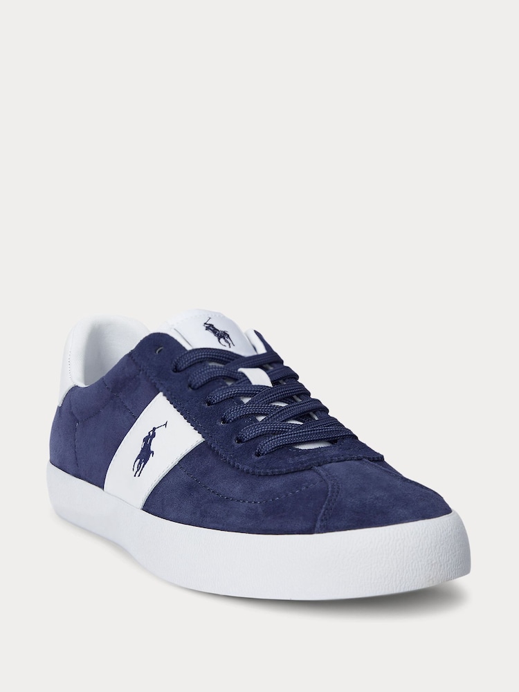 Polo Ralph Lauren Blue Court Suede Panel Trainers - Image 2 of 6