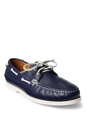 Polo Ralph Lauren Blue Merton Leather Boat Shoes - Image 2 of 4