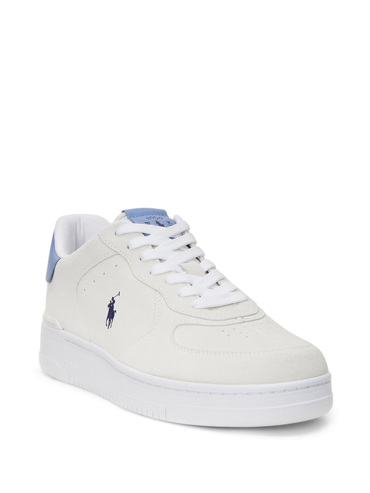 Polo Ralph Lauren White Masters Court Suede Trainers - Image 2 of 5
