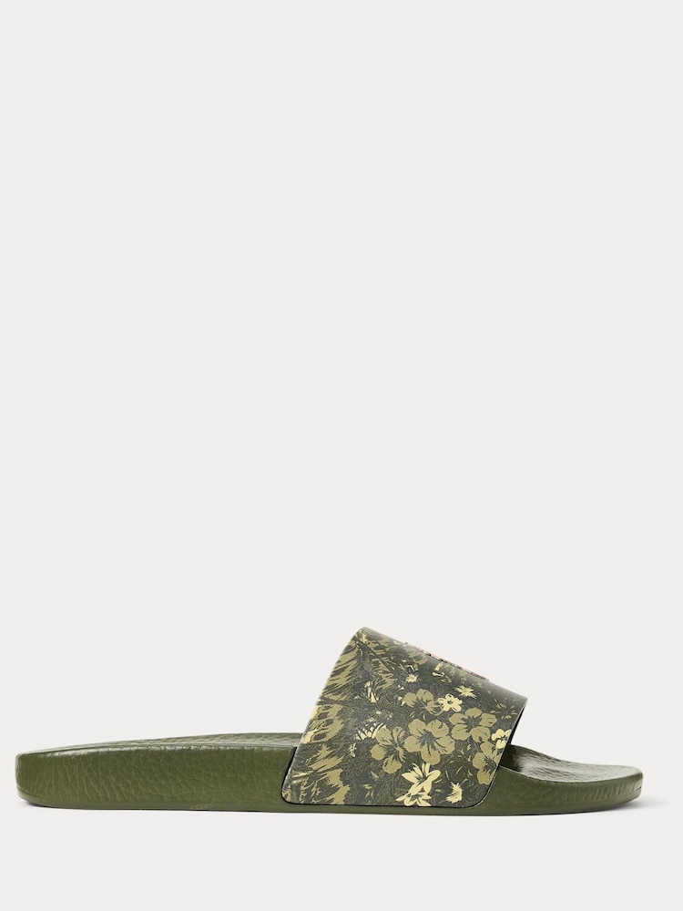 Polo Ralph Lauren Print Detail Logo Rubber Sliders - Image 1 of 4