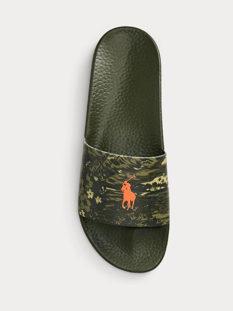 Polo Ralph Lauren Print Detail Logo Rubber Sliders - Image 4 of 4