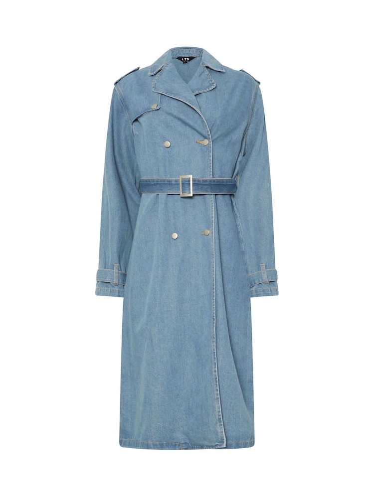 Long Tall Sally Blue Trench Coat - Image 5 of 5