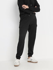 Long Tall Sally Black Ribbed Cargo Joggers - Image 2 of 5