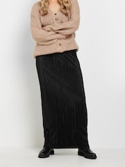 Long Tall Sally Black Plisse Maxi Skirt - Image 2 of 5