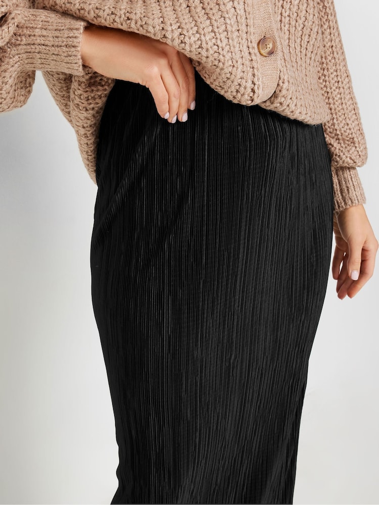Long Tall Sally Black Plisse Maxi Skirt - Image 4 of 5