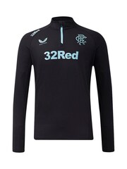 Castore Black Glasgow Rangers Coaches Training Quarter Zip Midlayer Sweatshirt - Image 2 of 3