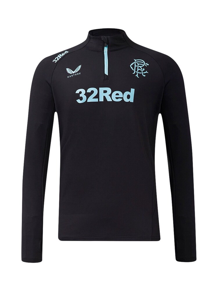 Castore Black Glasgow Rangers Coaches Training Quarter Zip Midlayer Sweatshirt - Image 2 of 3