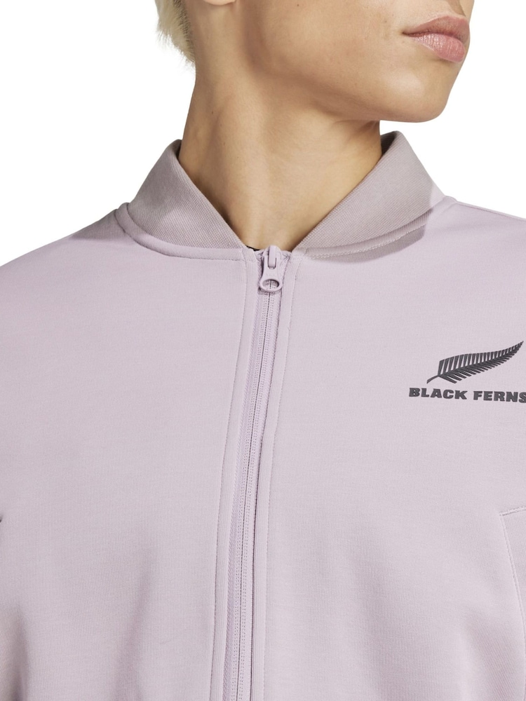 adidas Purple Womens 100% Cotton Ferns Bomber Jacket - Image 2 of 3